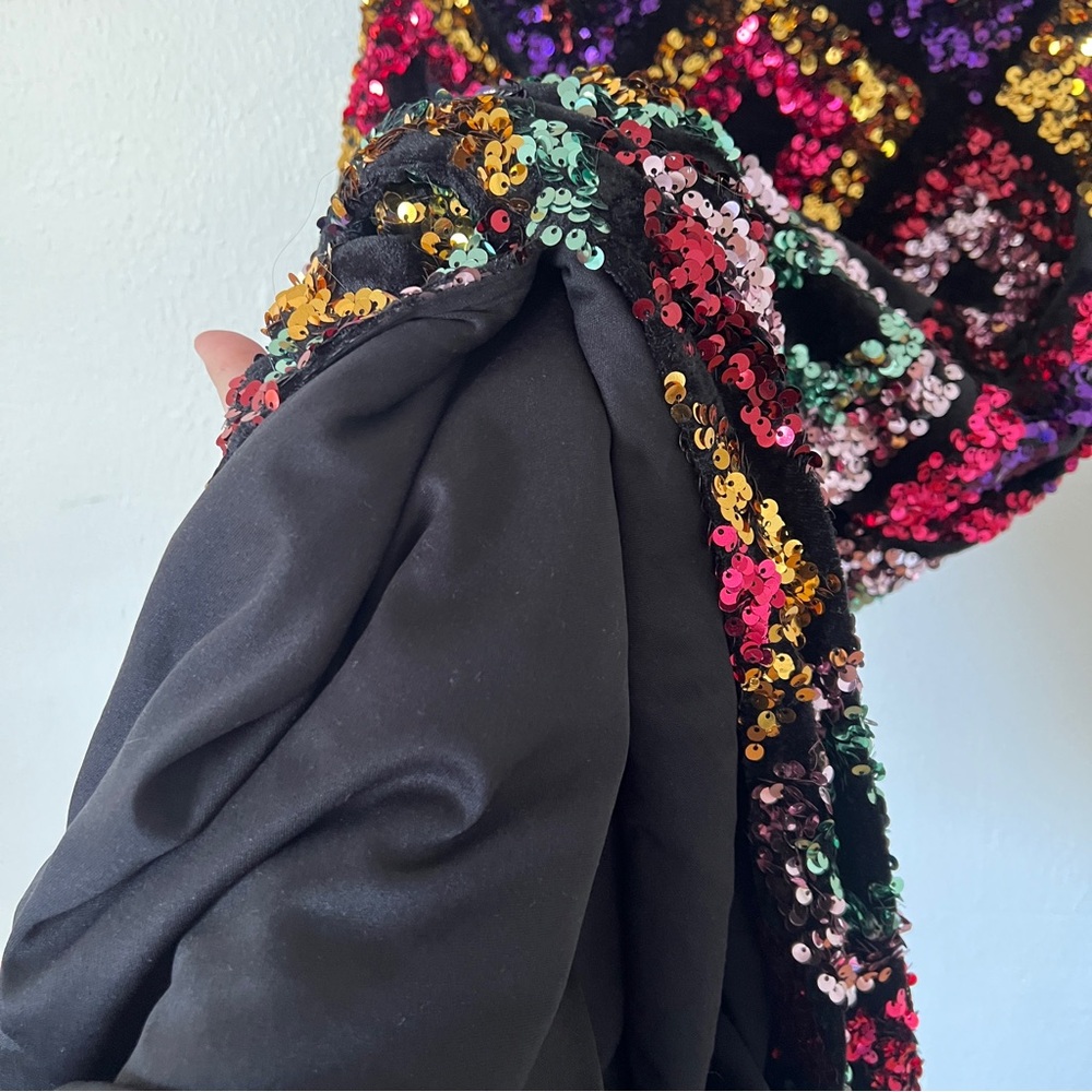 Topshop Black Diamond Sequin Midaxi Pencil Skirt - Picture 10 of 11